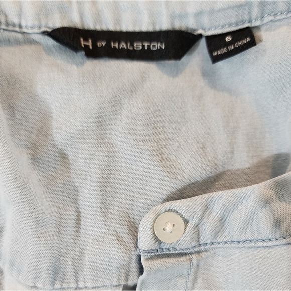 H by Halston light blue Chambray tied waist romper size 6 small - Picture 7 of 7